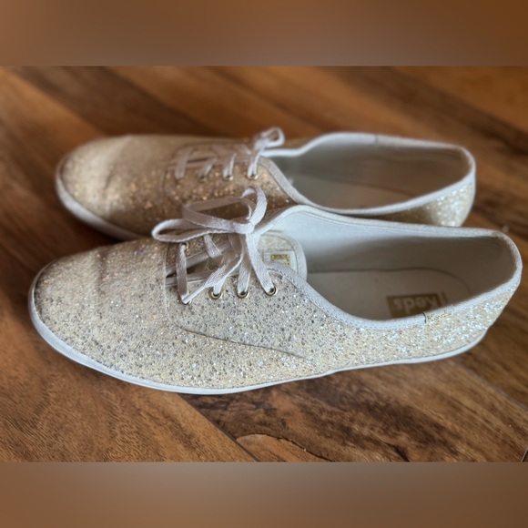 Keds Glittery Cream Women's Sneakers, size 10 Wedding, Bridal - Picture 5 of 6
